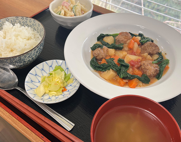 ミートボールの赤ワイン煮・マカロニサラダ